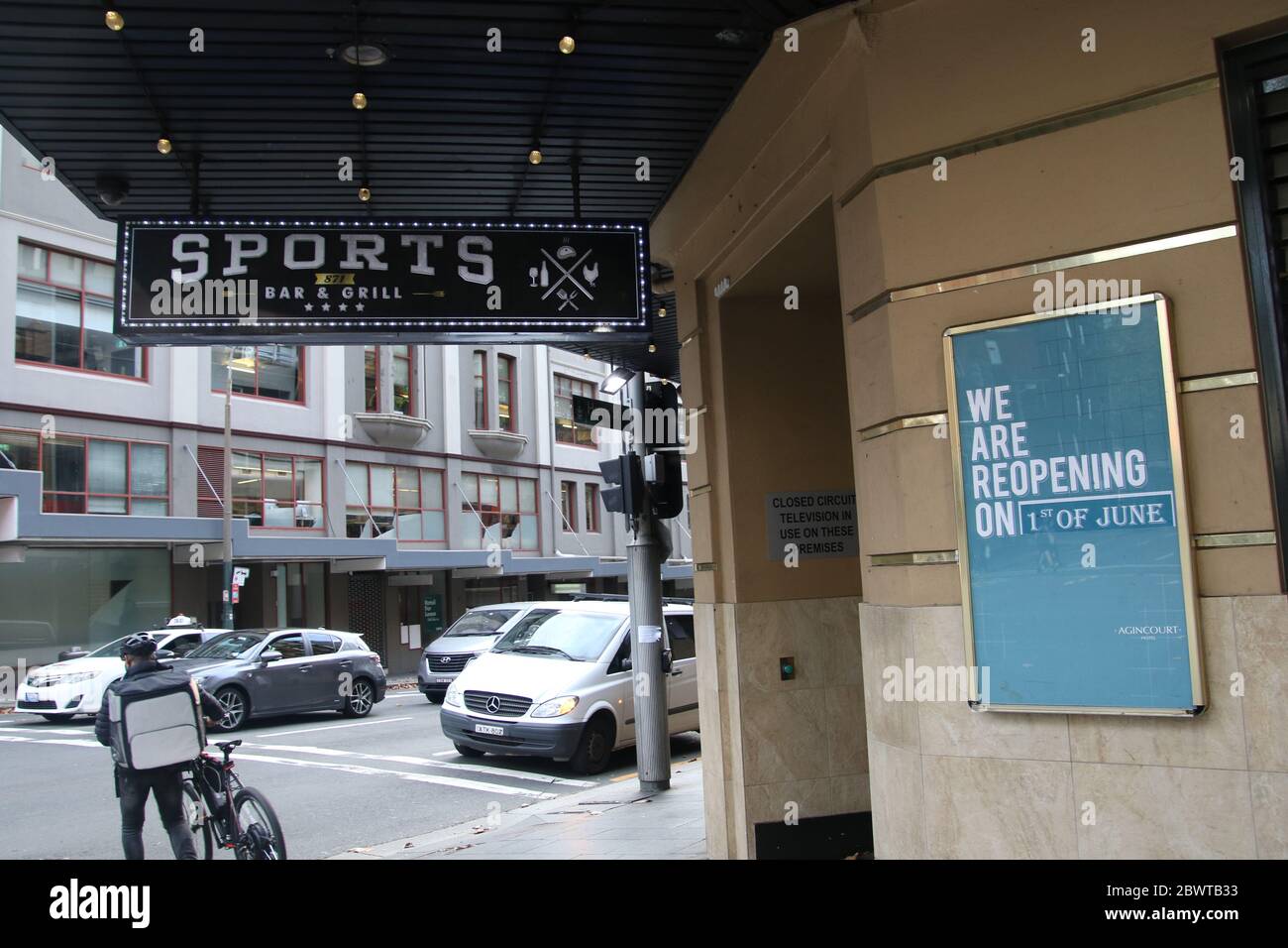 Sports Bar & Grill in Sydney reopens on 1 June 2020 after being shut during the coronavirus (Covid-19) lockdown. Credit: Richard Milnes/Alamy Stock Photo