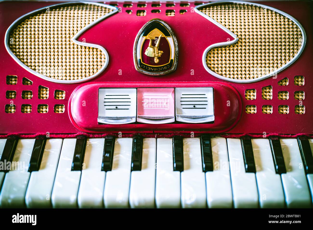 Details of a Red Vintage Crucianelli Accordion Stock Photo Alamy