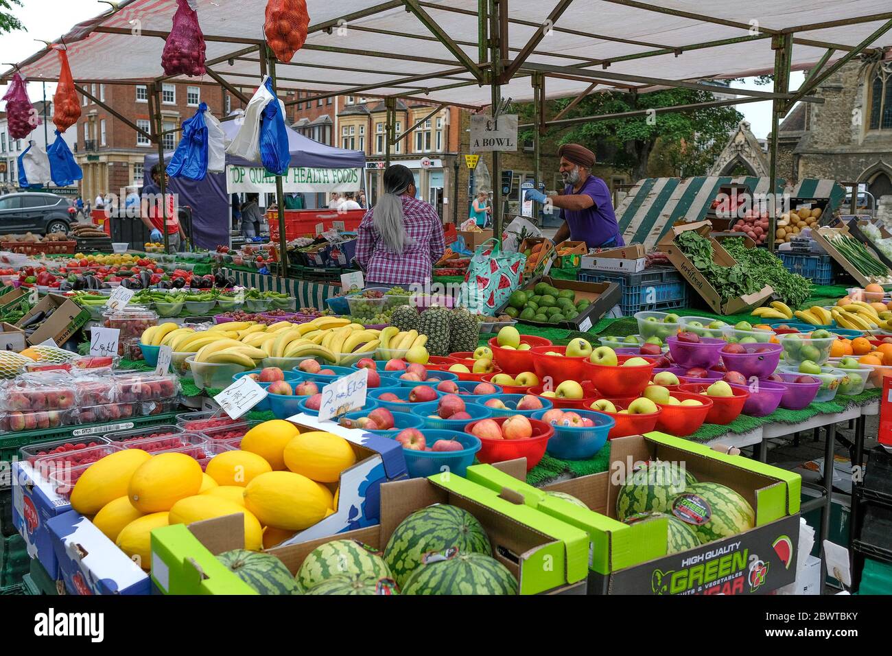 Romford 3rd June 2020. Romford market reopens for the first time since