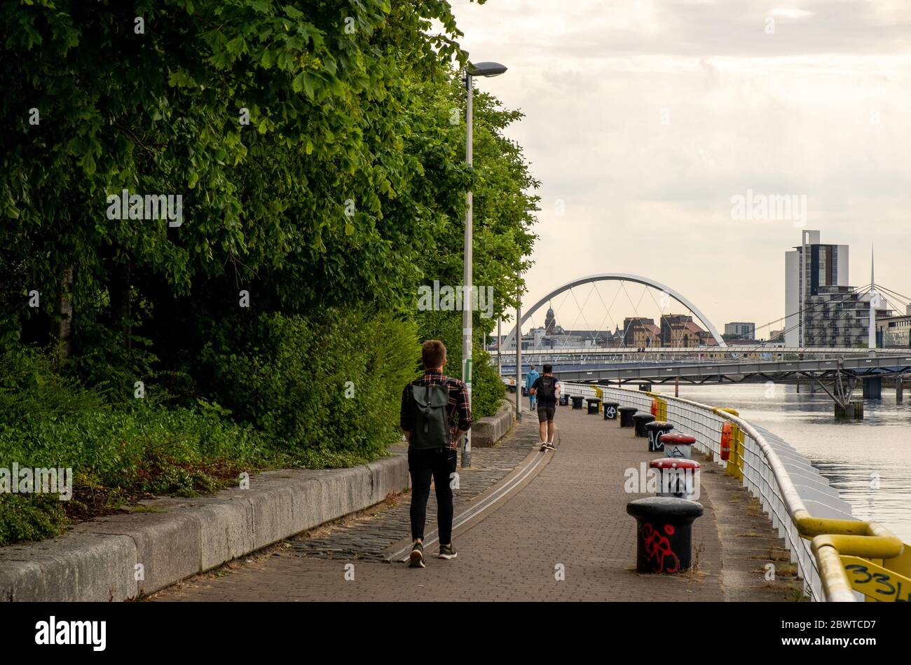 Clyde Walkway & Cycle Route, Glasgow City Centre, Scotland, UK Stock Photo