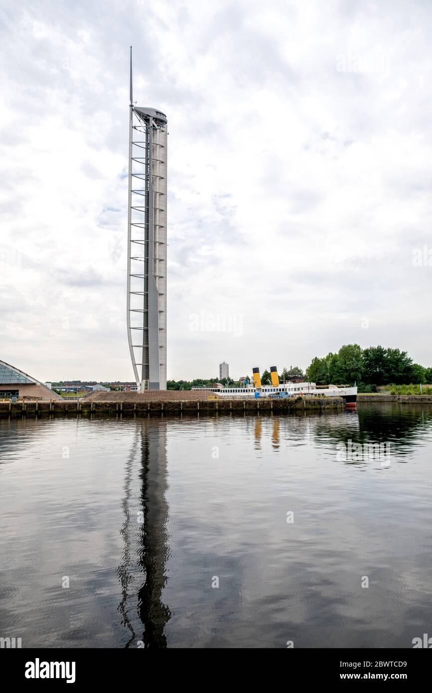 Glasgow Science Centre Tower & Queen Mary, Glasgow, Scotland, UK Stock Photo