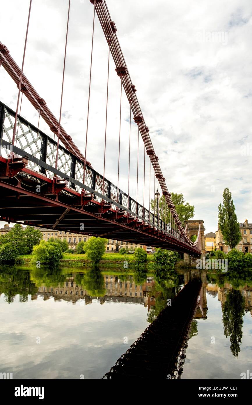 South Portland Street Suspension Bridge, Glasgow, Scotland, UK Stock