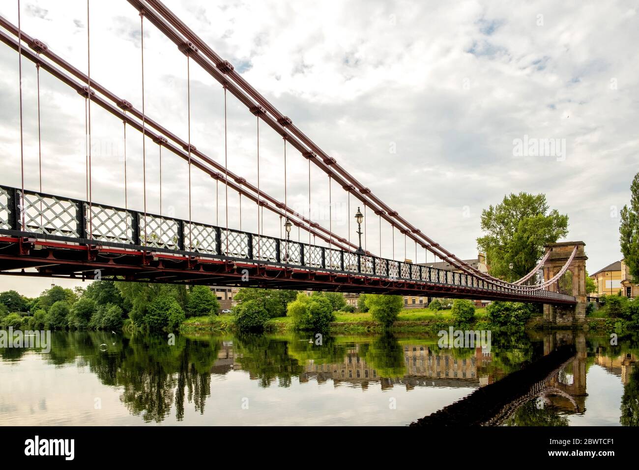 South Portland Street Suspension Bridge, Glasgow, Scotland, UK Stock