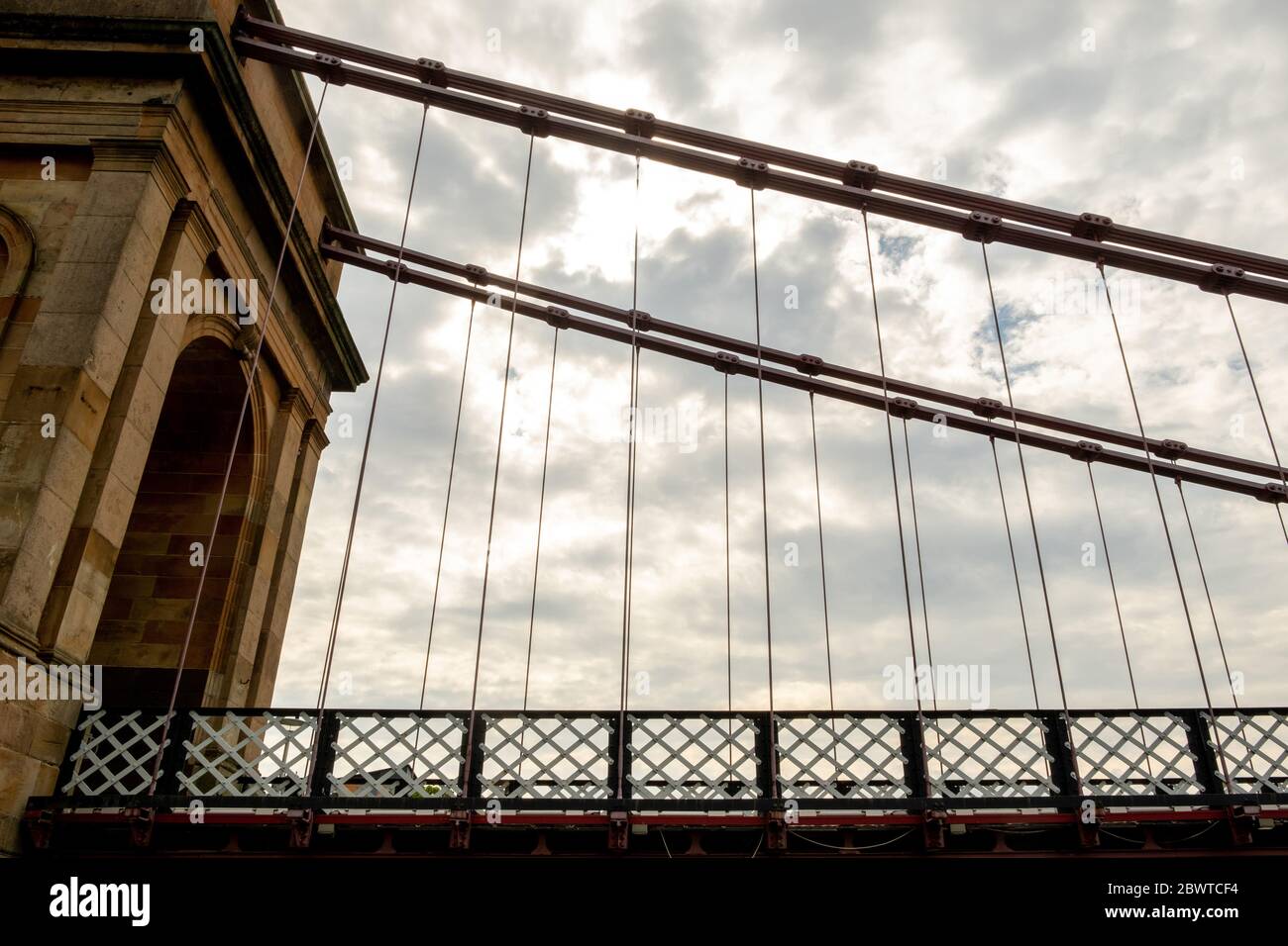 South Portland Street Suspension Bridge, Glasgow, Scotland, UK Stock