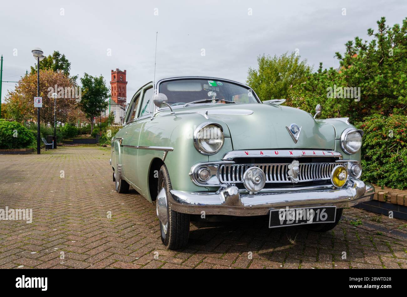 Birkenhead, UK: Oct 1, 2017: VBP 916 is the registration number for a Vauxhall Cresta E which was manufactured in 1956. Stock Photo