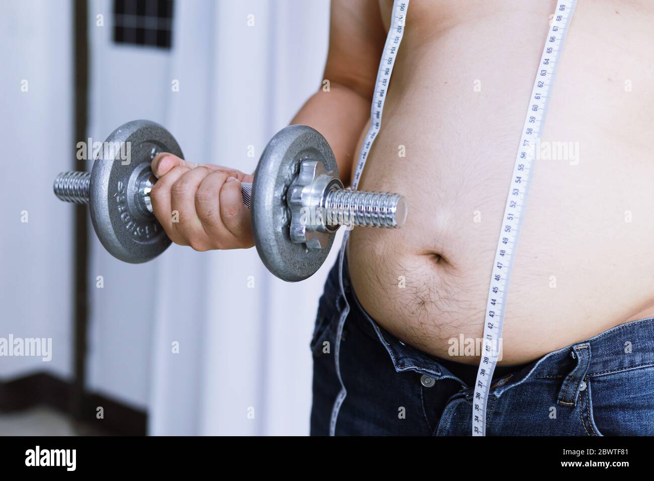 Overweight male exercising hires stock photography and images Alamy