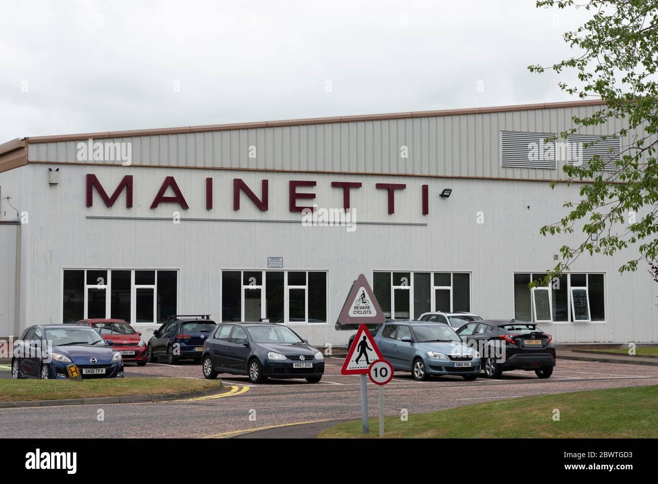 Jedburgh, Scotland, UK. 3 June 2020. The Scottish borders town of Jedburgh is facing a double blow with announcement of the closure of two factories in the town. Mainetti, the coat hanger maker and LS Starrett, which makes tools and other components, both announced that they are closing their factories and transferring manufacturing to other plants. About 100 workers at each factory are facing redundancy. Pictured; Mainetti factory exterior. Iain Masterton/Alamy Live News Stock Photo