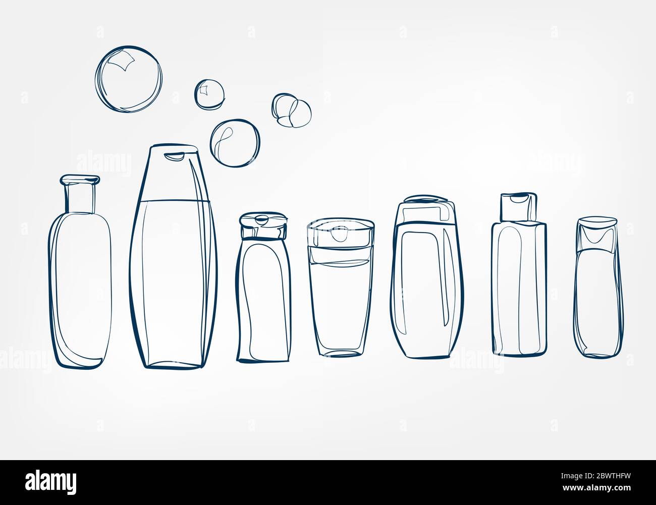 shampoo cosmetics jars line art sketch outline isolated design element  cosmetics Stock Vector Image & Art - Alamy