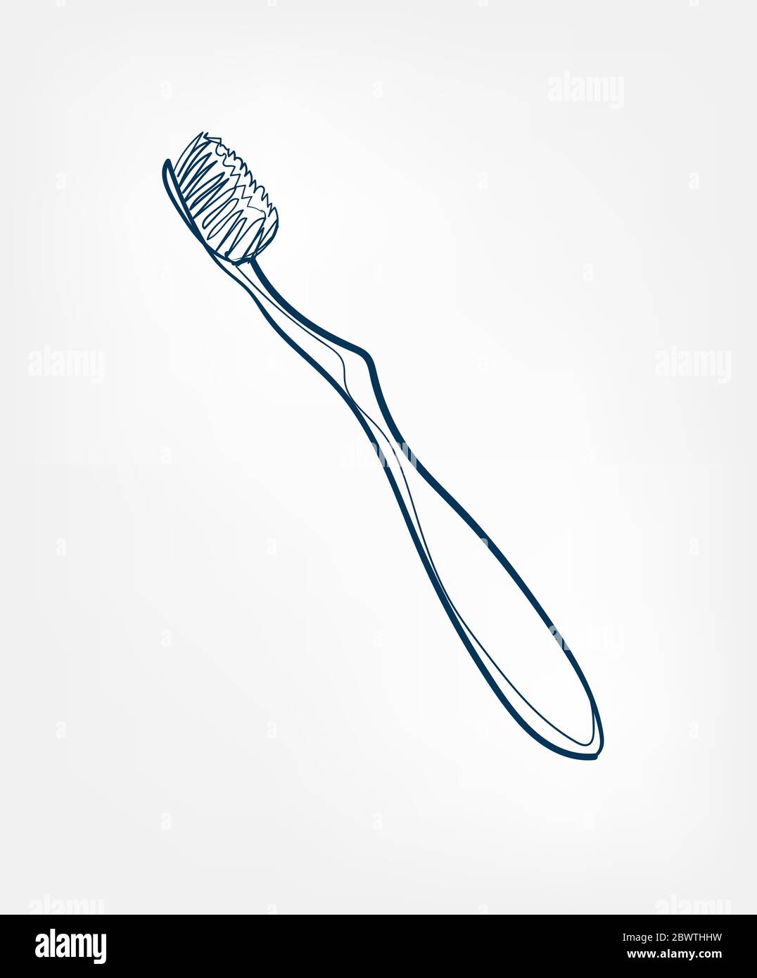 toothbrush line vector clip art isolated Stock Vector