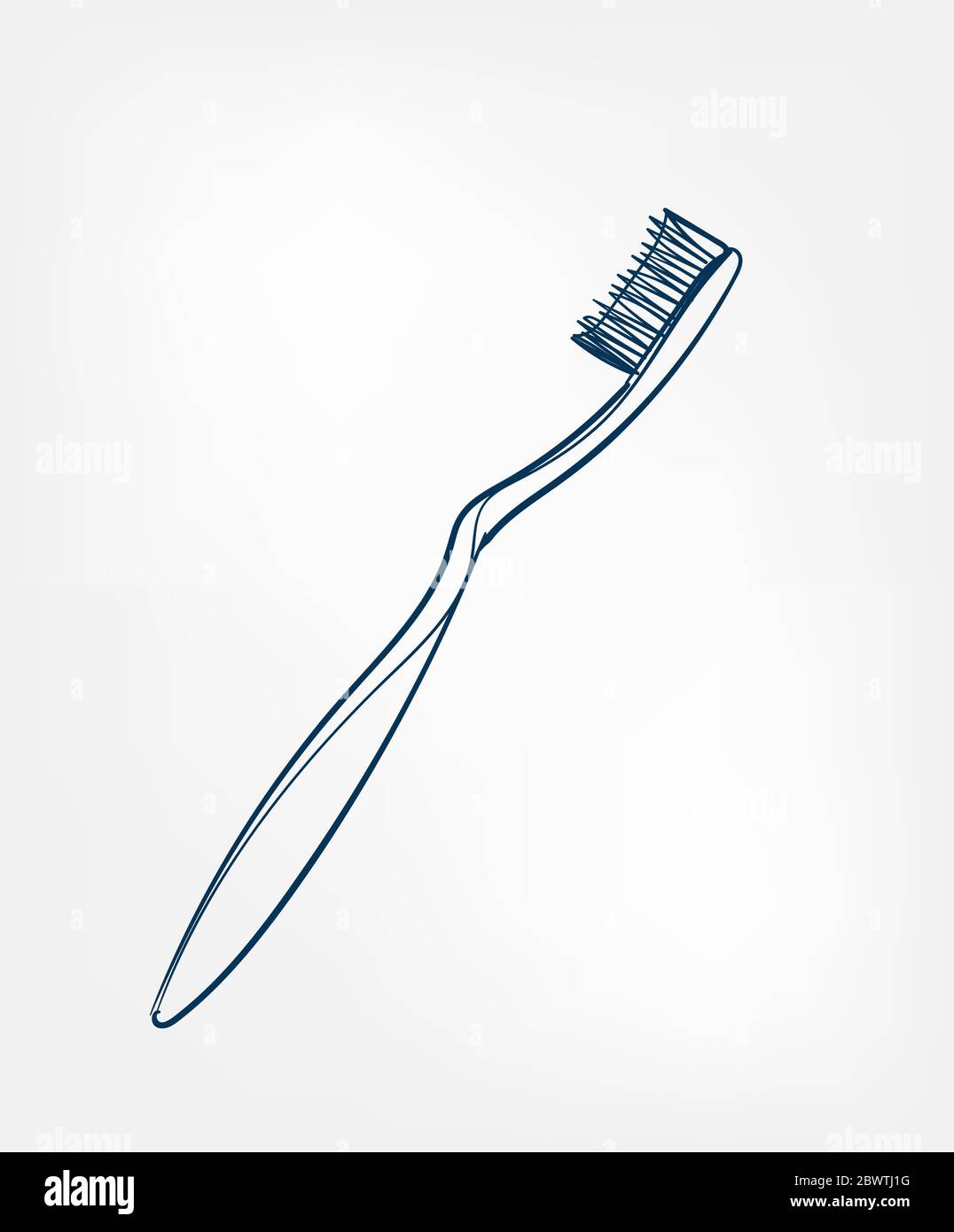 toothbrush line vector clip art isolated Stock Vector