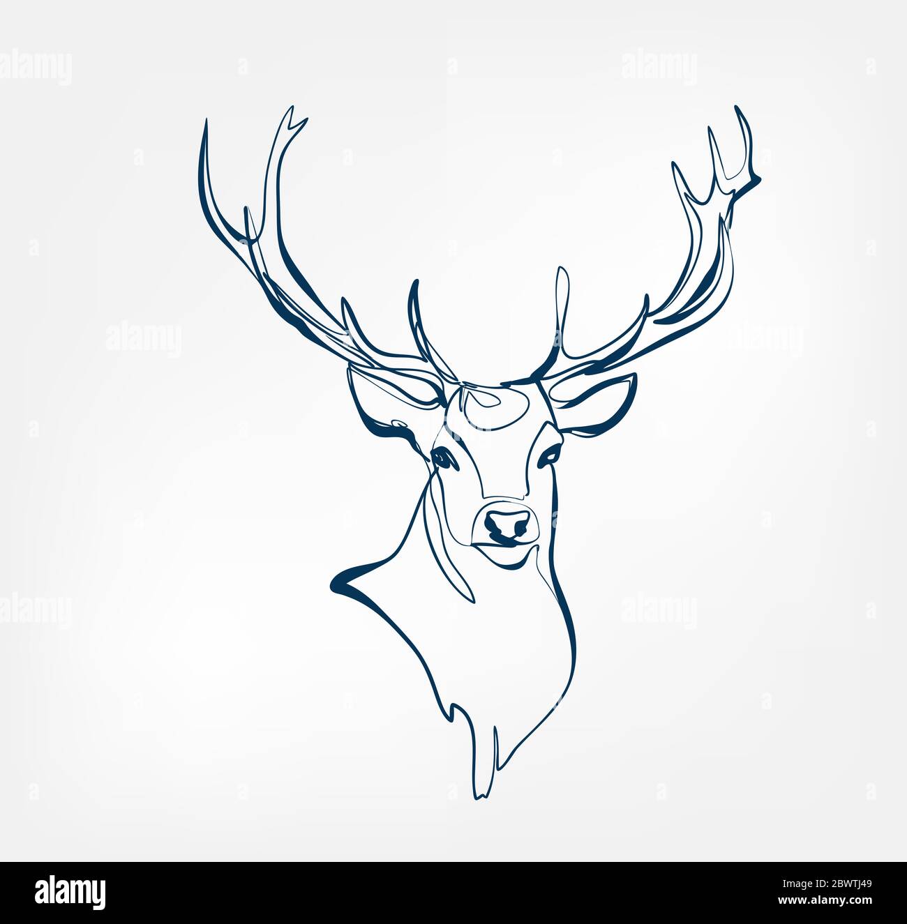 deer vector animal wild one line Stock Vector