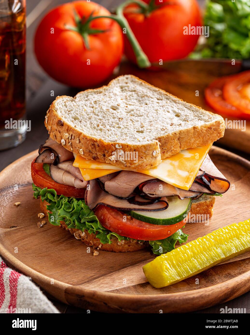 Ham sandwich brown bread hires stock photography and images Alamy