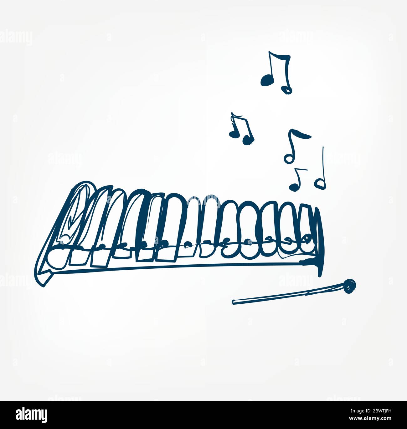 glockenspiel sketch line vector design outline Stock Vector