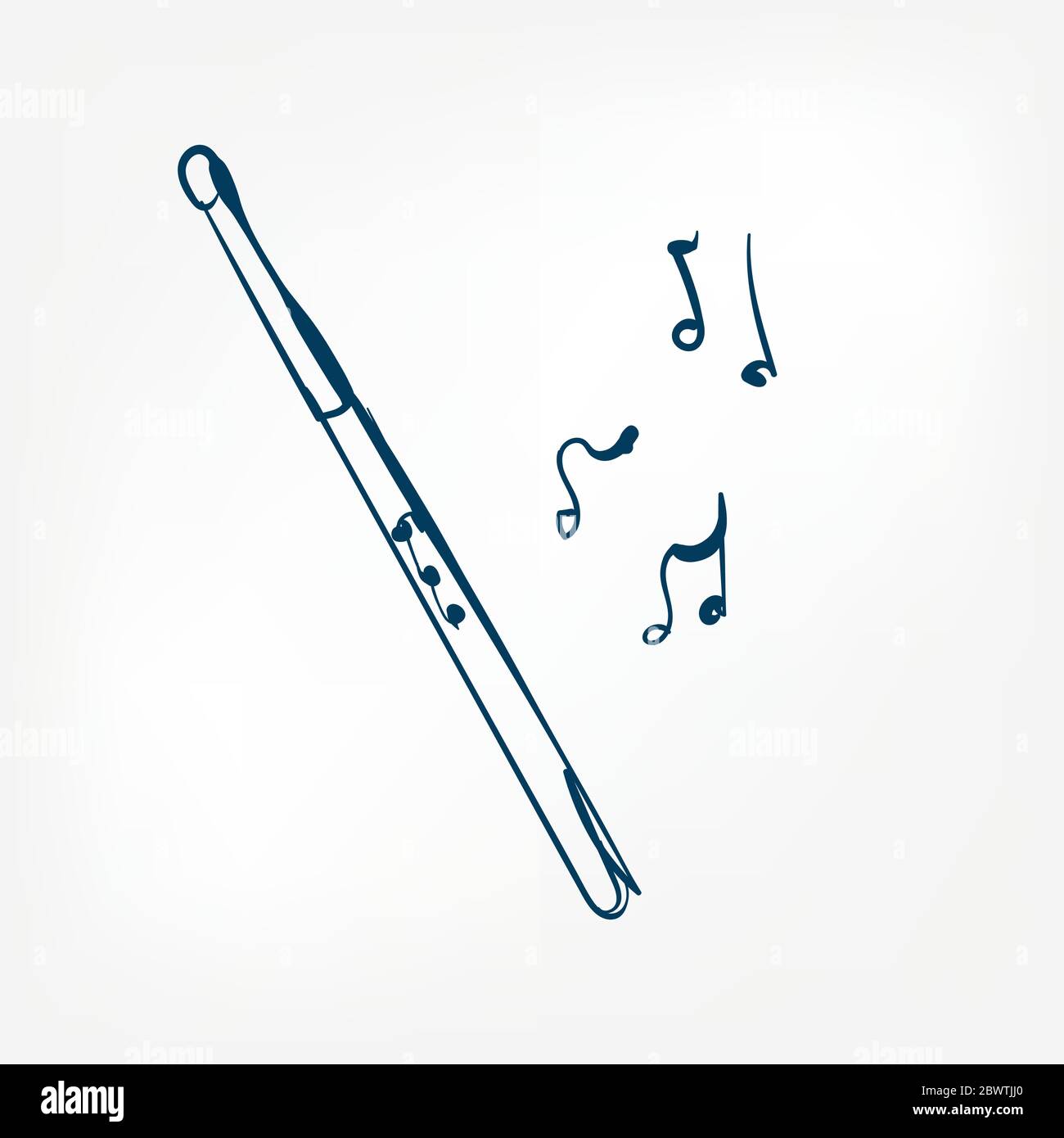 flute sketch vector illustration isolated design element isolated Stock