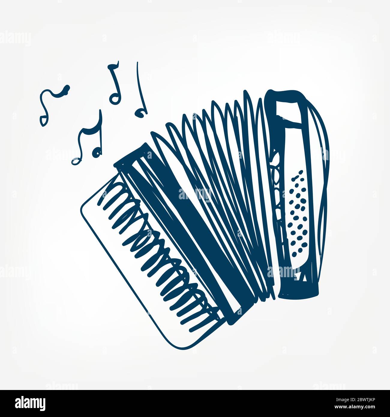 accordion sketch vector illustration isolated design element isolated