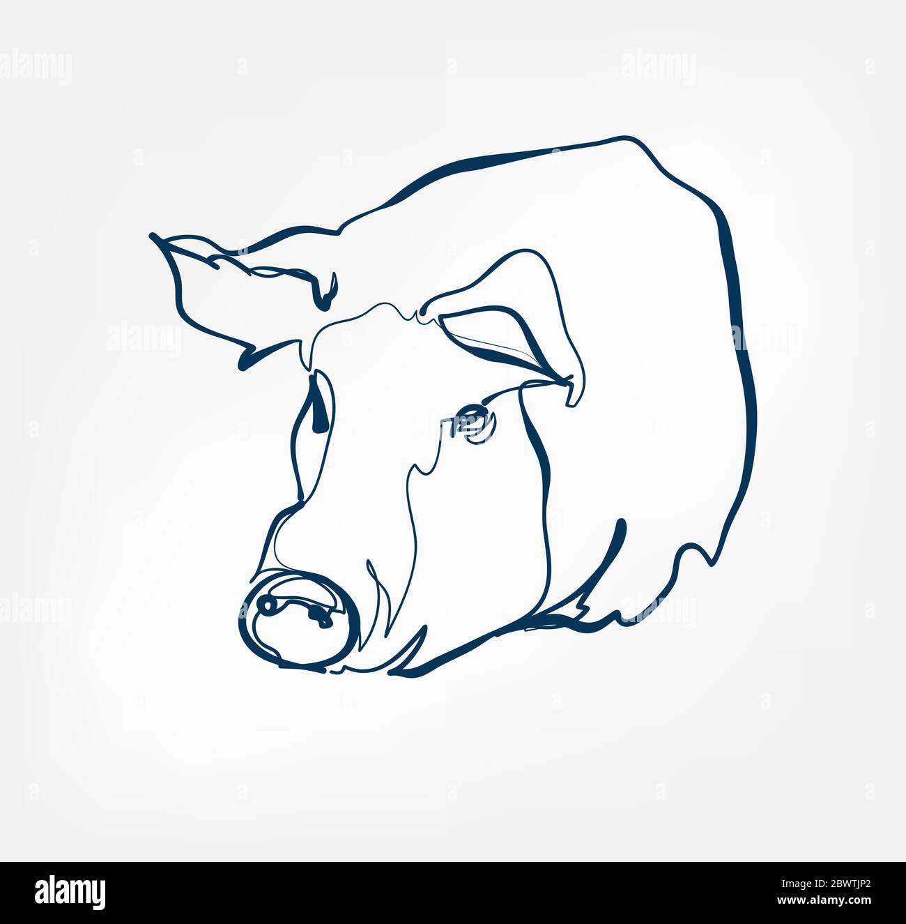 pig vector animal wild one line Stock Vector