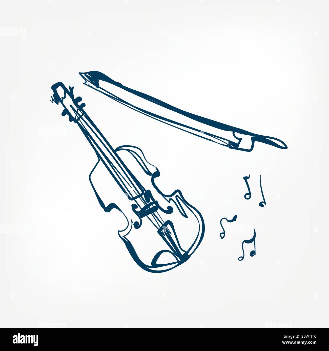 violin sketch vector illustration isolated design element isolated