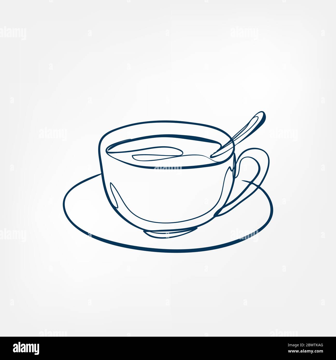 tea coffee cup one line vector design element Stock Vector Image & Art