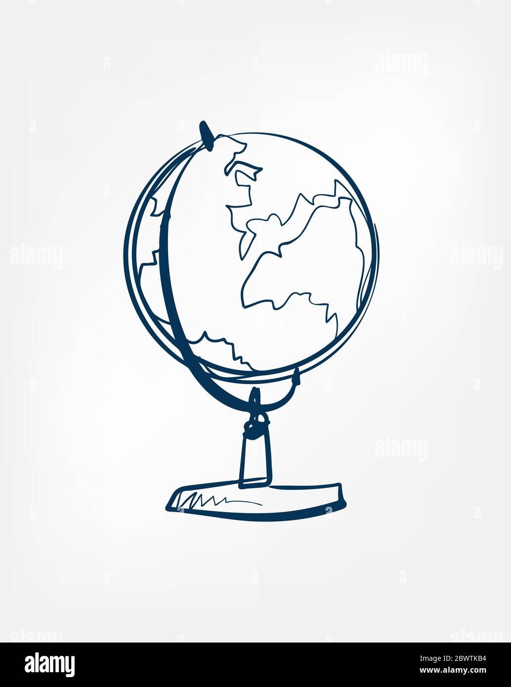 globe one line vector design element Stock Vector