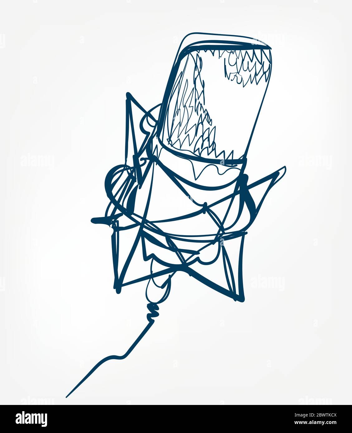 microphone sketch line vector design outline Stock Vector Image & Art