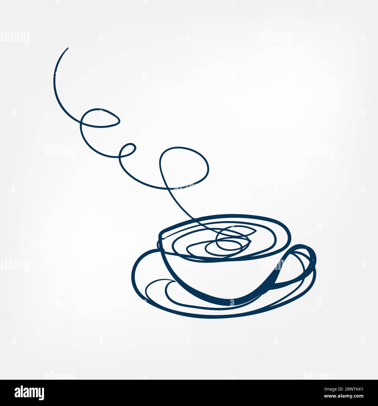 Simple cup line drawing illustration design Stock Illustration