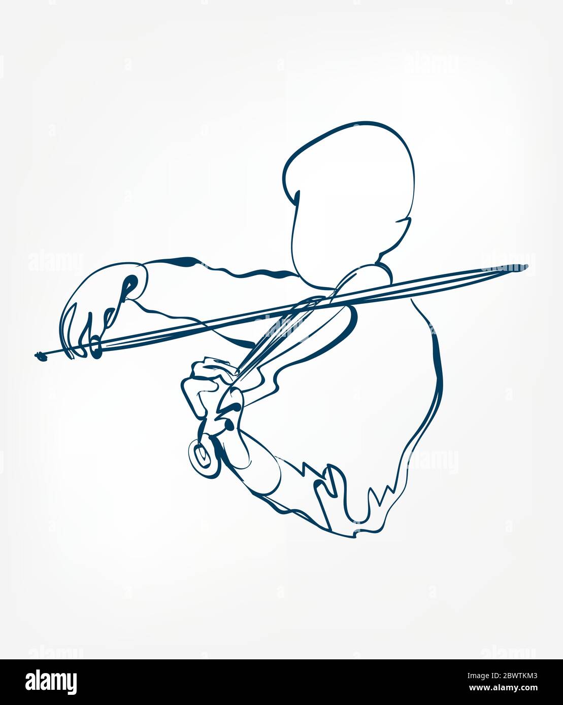 hands violin sketch line vector design isolated Stock Vector