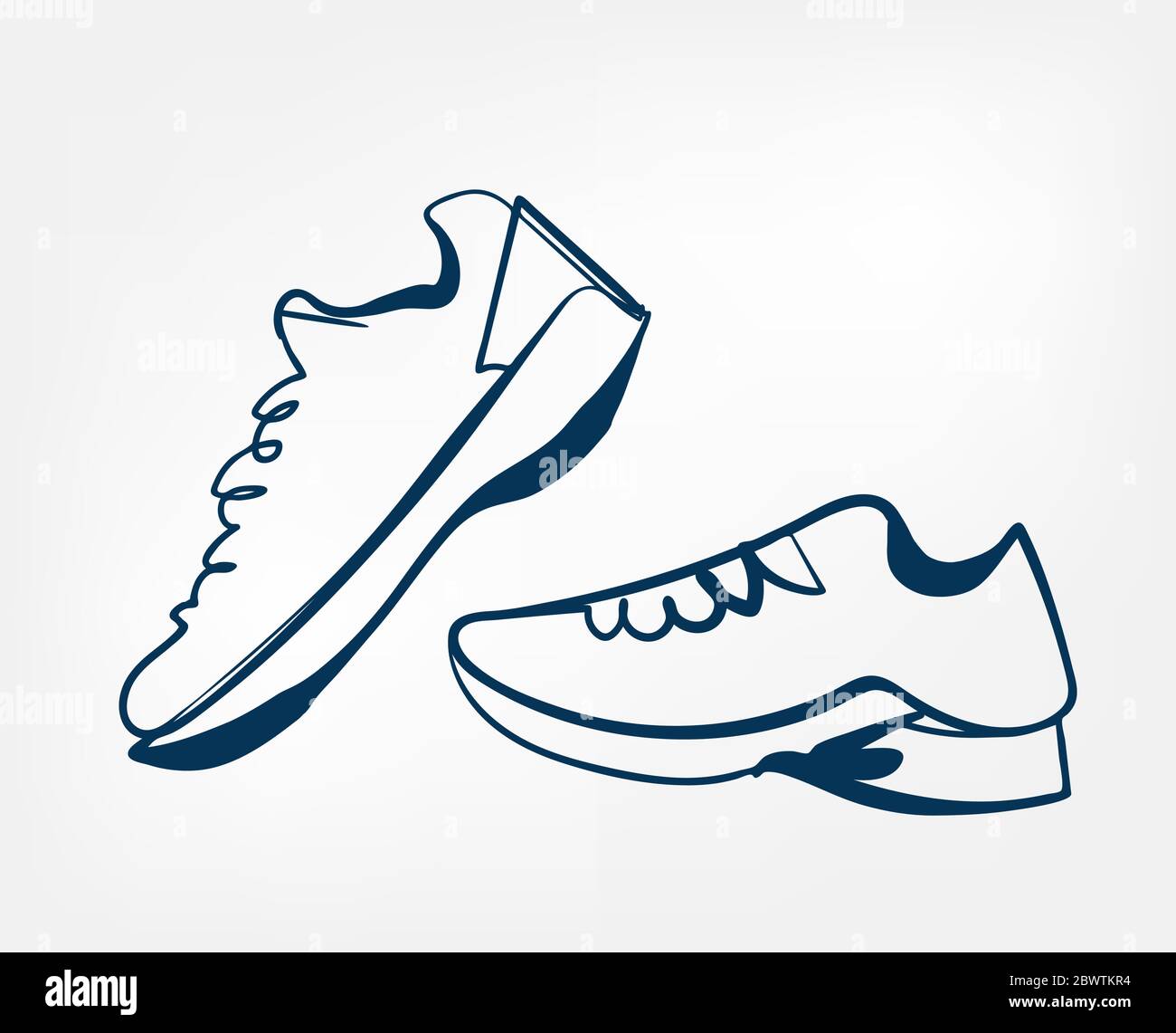 Sneakers hand drawn shoes vector Stock Vector Images - Alamy