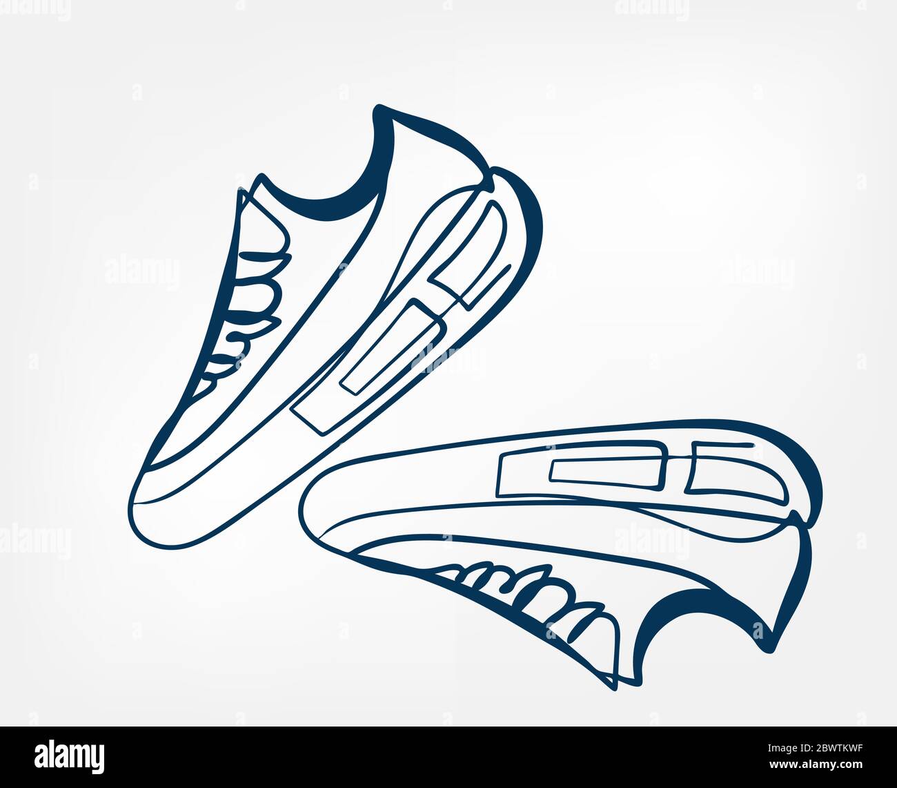 Sneakers hand drawn shoes vector hi-res stock photography and images ...