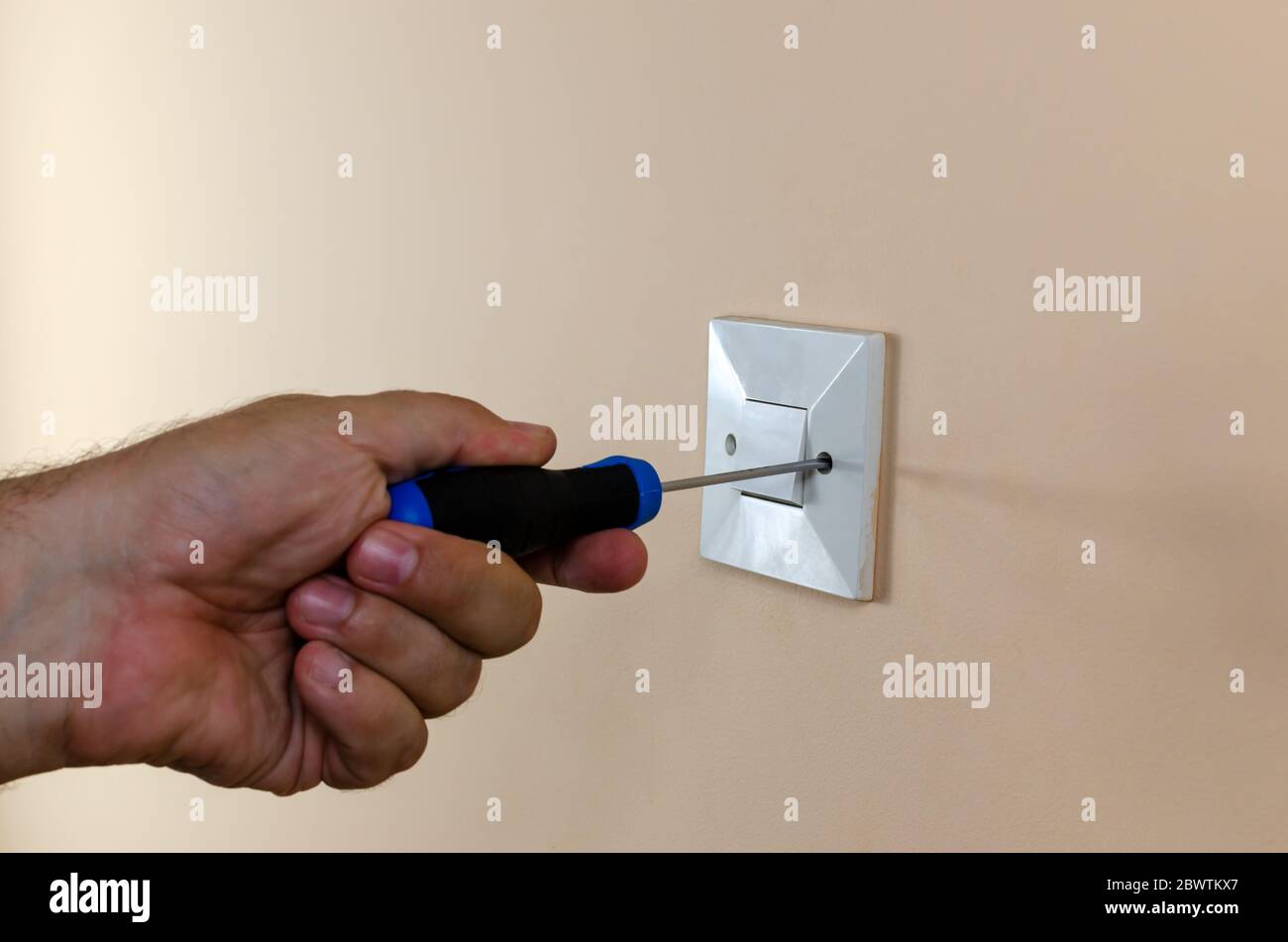 Installing a light switch hires stock photography and images Alamy