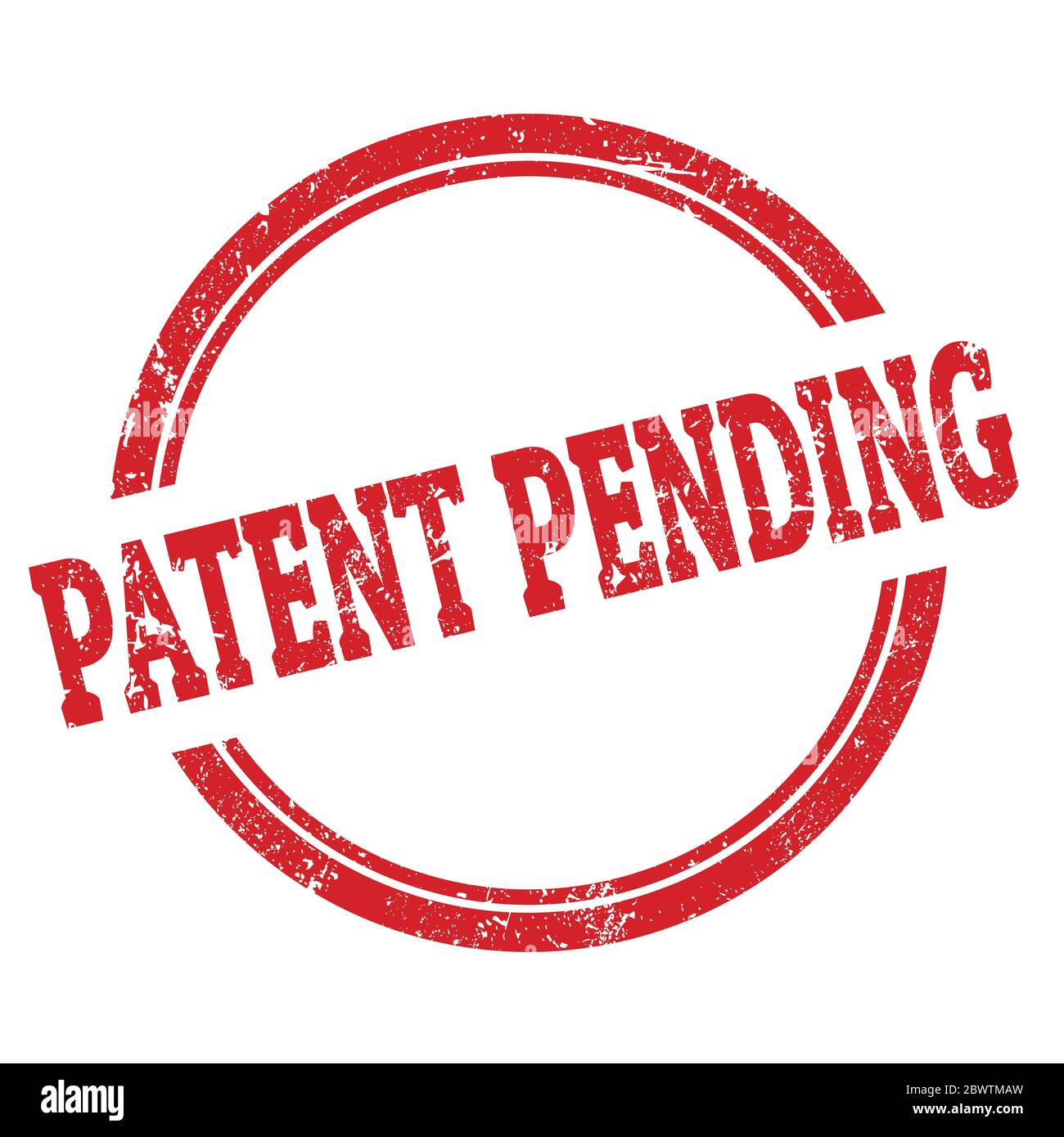 PATENT PENDING red grungy round stamp sign. Stock Photo