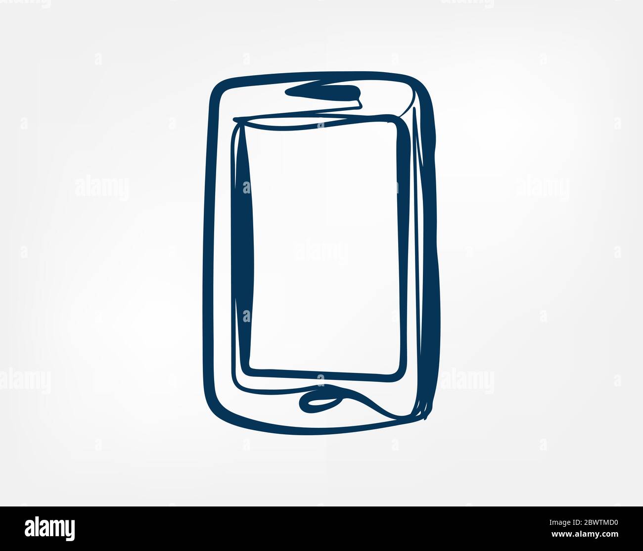 mobile phone one line vector isolated design Stock Vector Image & Art
