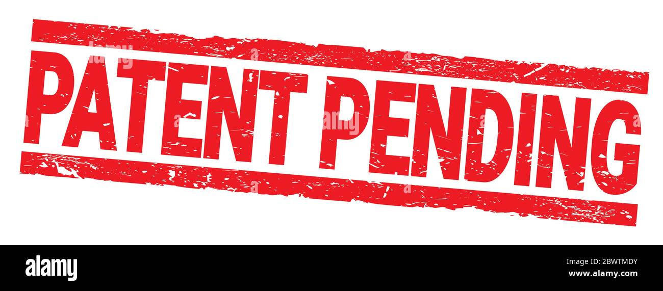 PATENT PENDING red grungy rectangle stamp sign. Stock Photo