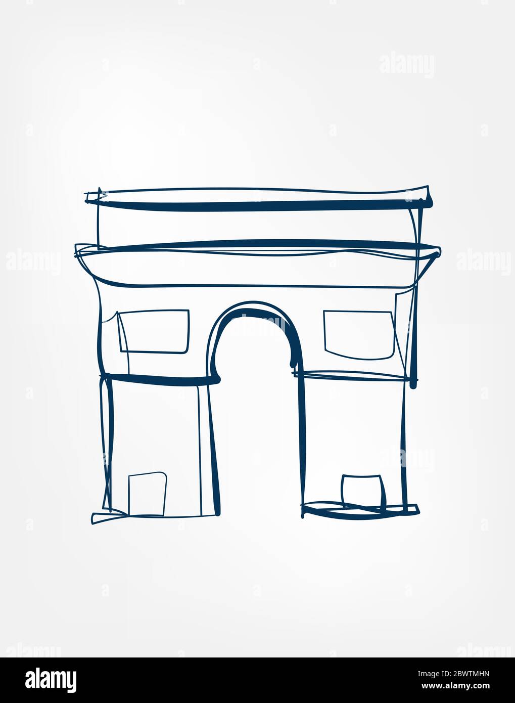Triumphal Arch Sight vector art line isolated doodle Stock Vector Image ...