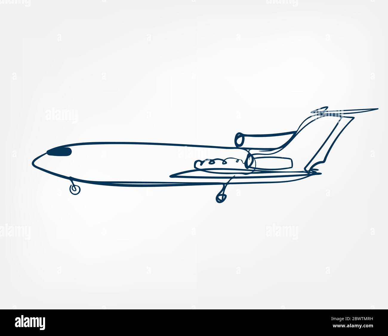 plane one line vector isolated design Stock Vector