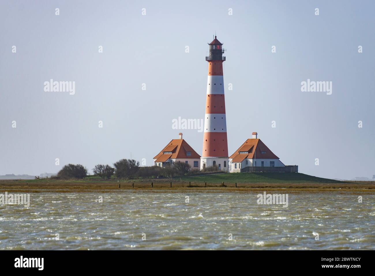Germany, Schleswig-Holstein, Westerhever, Westerheversand Lighthouse ...