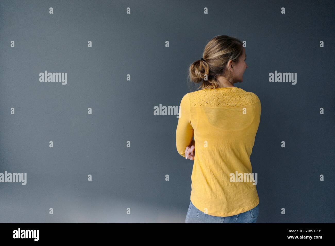 Grey hair woman and rear view hi-res stock photography and images - Alamy