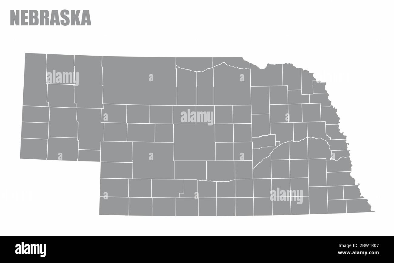 Nebraska County Map Stock Vector Image & Art - Alamy