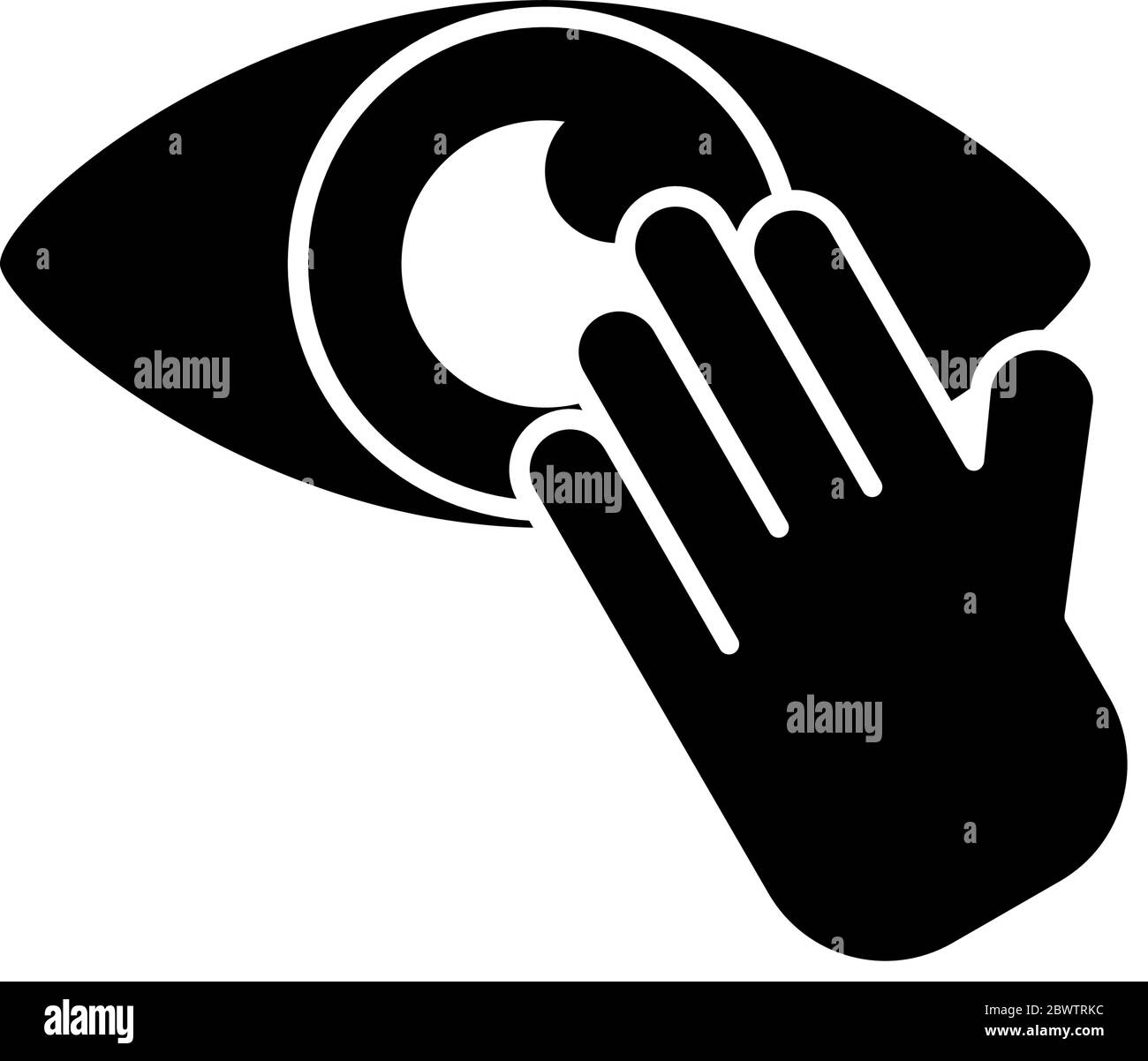 dont touch eyes silhouette style icon Stock Vector