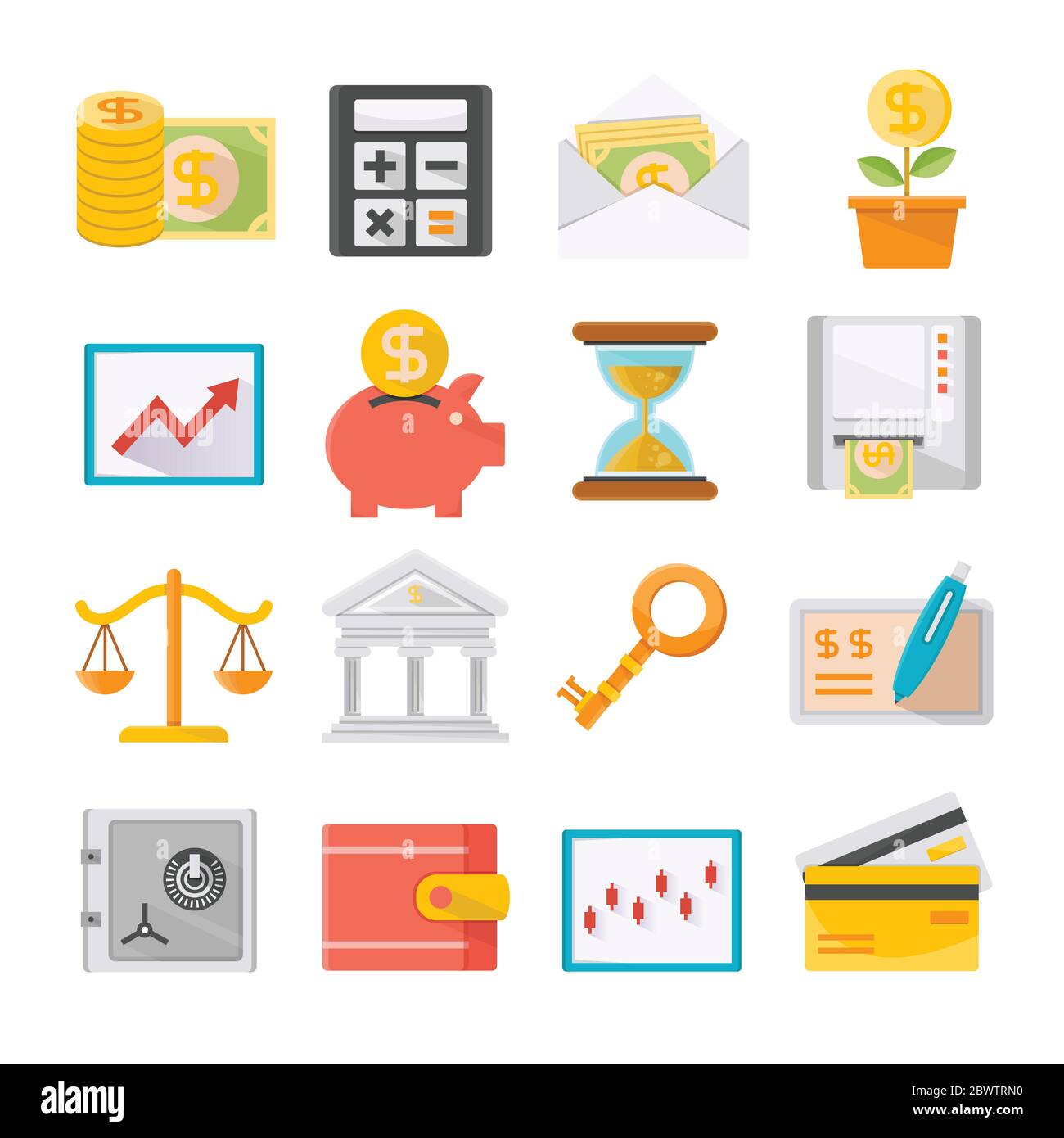 collection of finance and investment icons vector illustration Stock Vector