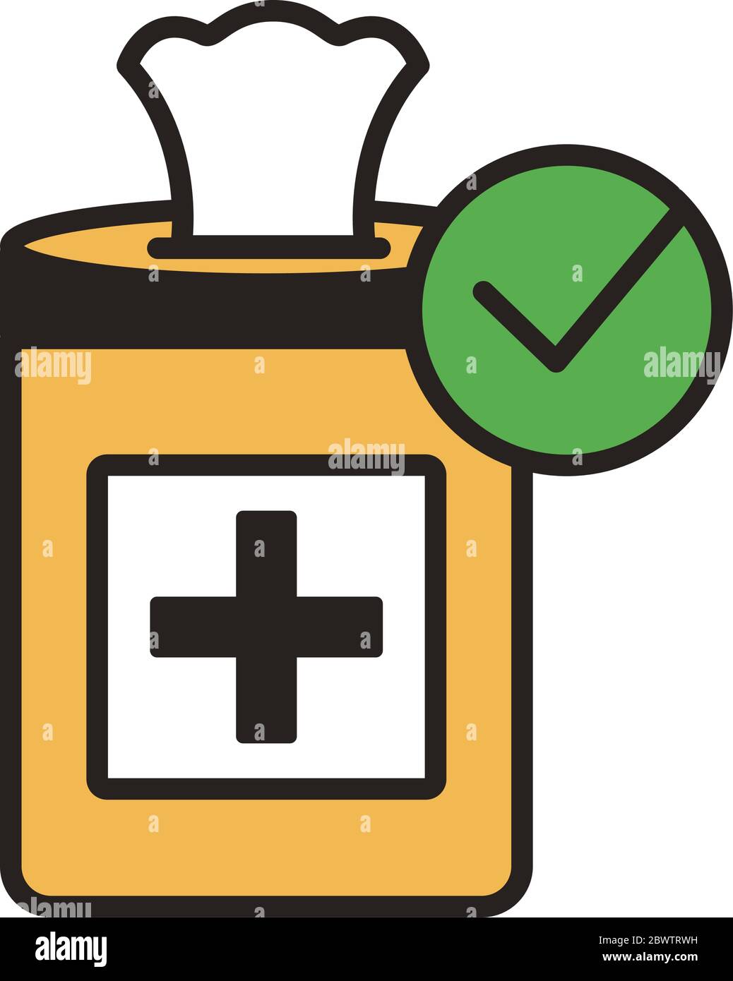 damp cloths medical line duo color style icon Stock Vector