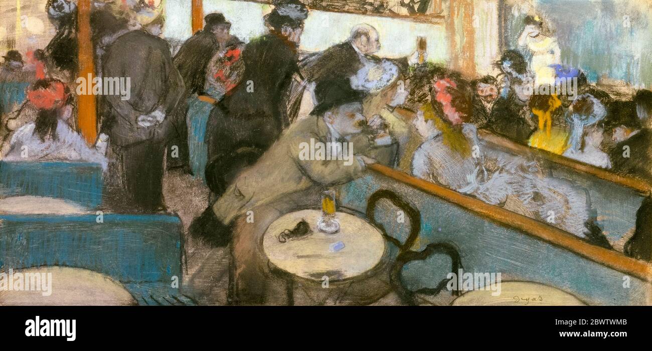 Edgar Degas, Café-Concert (The Spectators), drawing, 1876-1877 Stock Photo