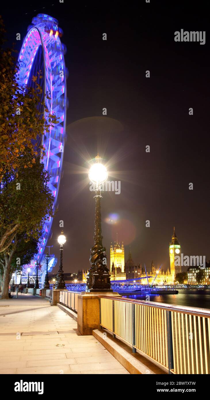 Big Ben, Golden Eye at night. London 