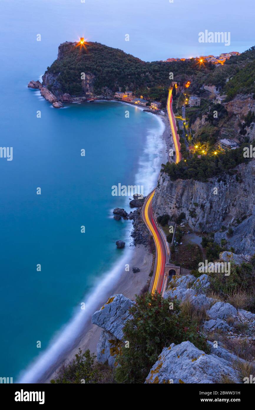 Italy Liguria Varigotti - Punta Crena seen from Capo Noli Stock Photo