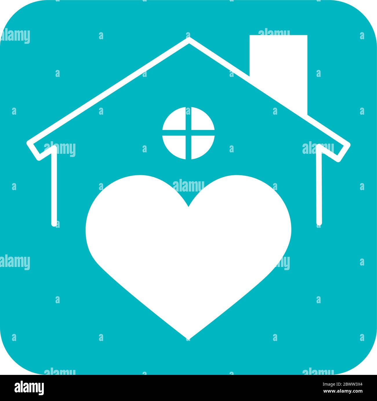 heart in house line style Stock Vector Image & Art - Alamy