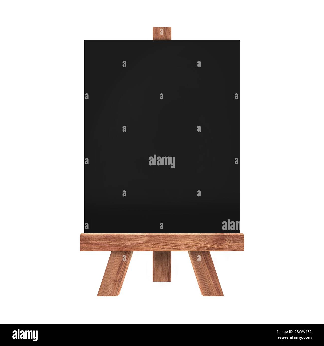 Blackboard with easel isolated on white background Stock Photo Alamy