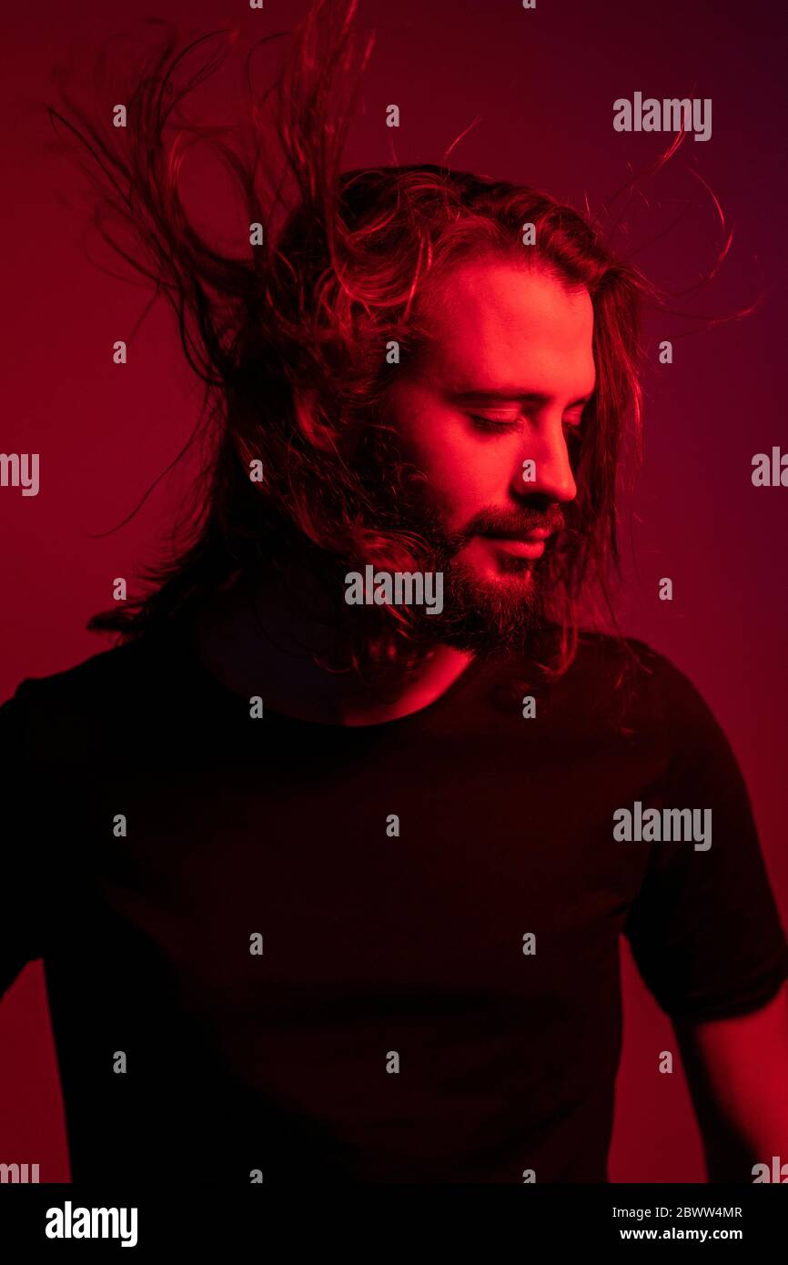 Man long red hair hi-res stock photography and images - Alamy