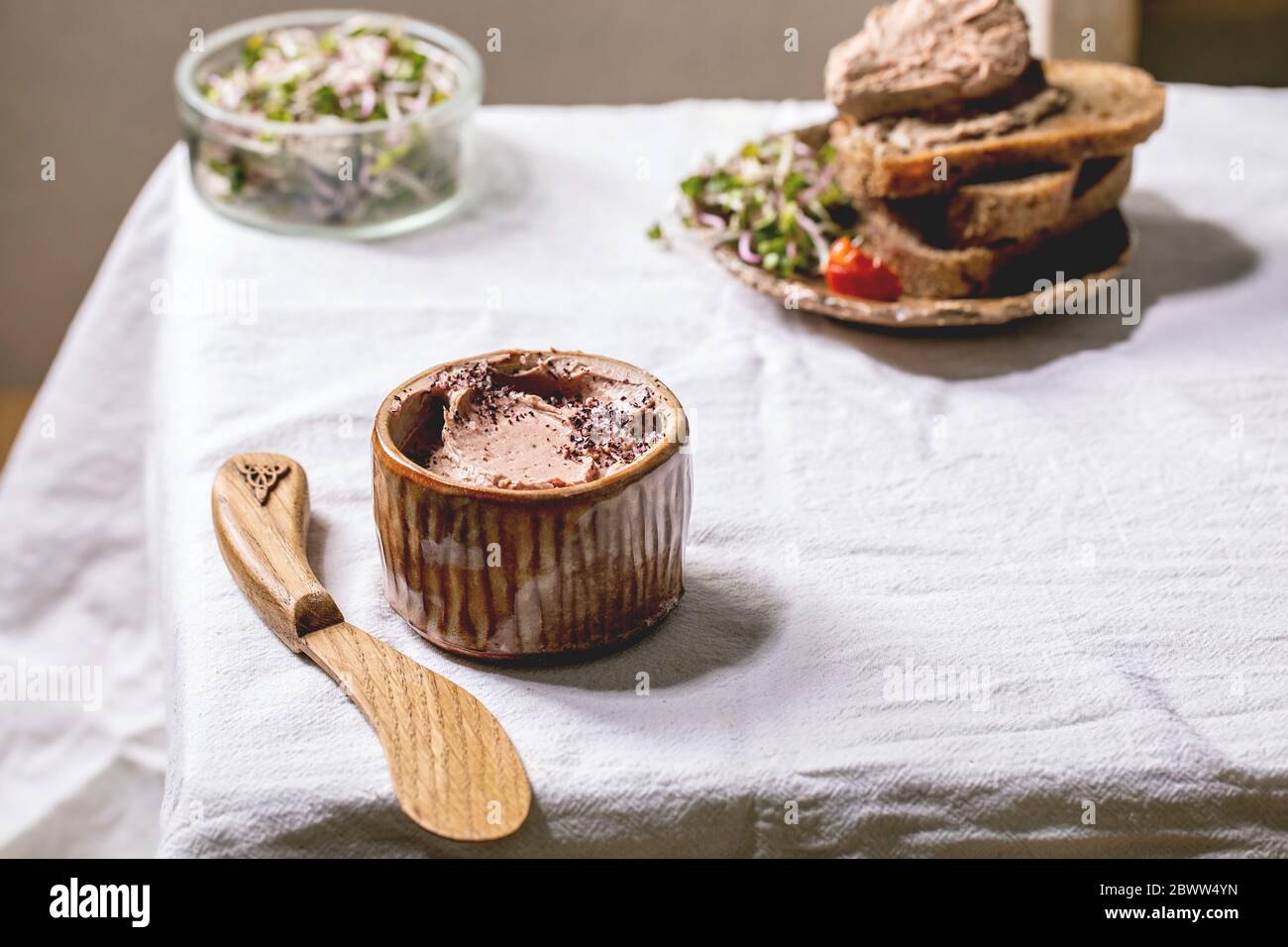 Chicken liver pate Stock Photo - Alamy