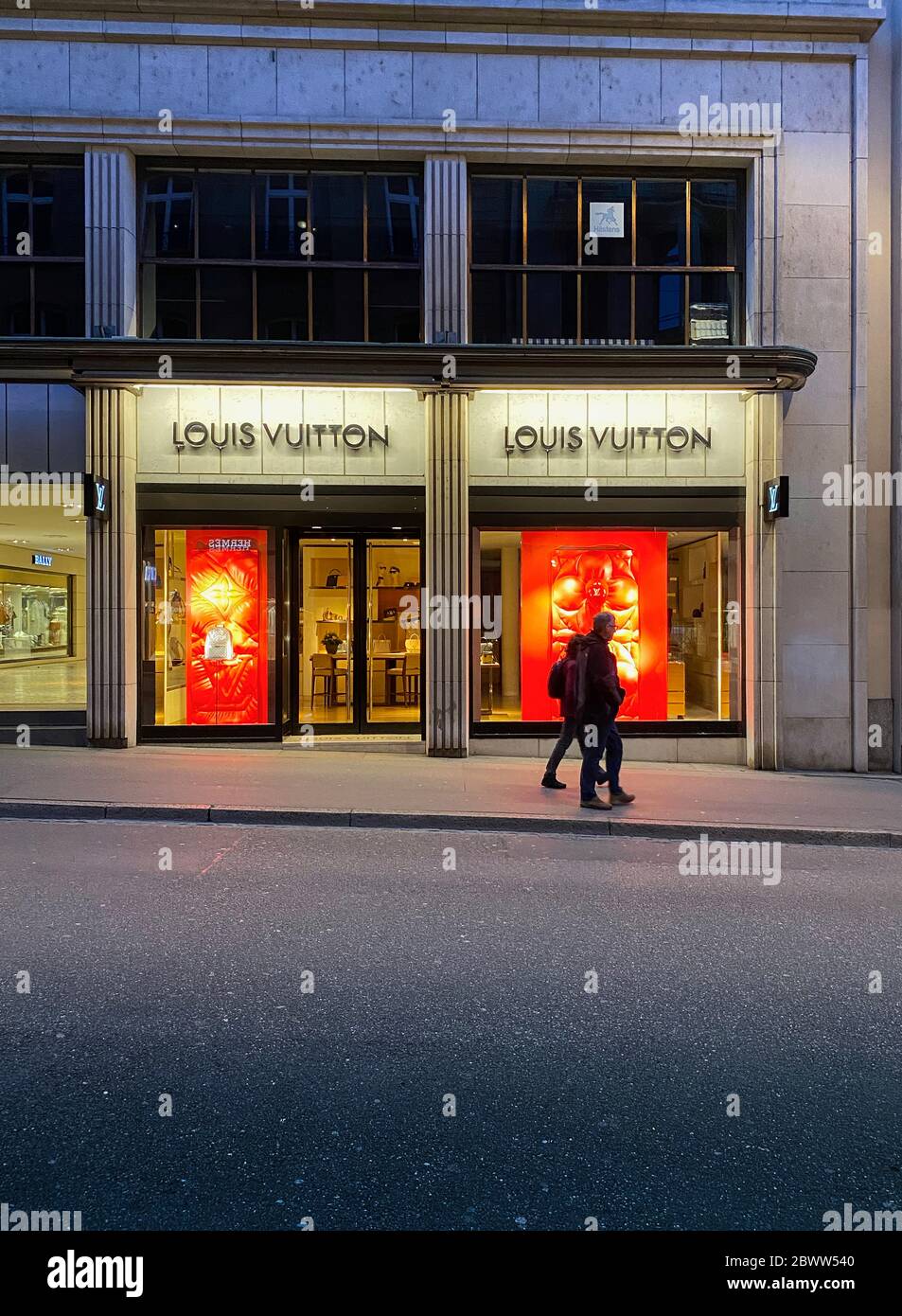 The Louis Vuitton shop front, Basel, Switzerland. Stock Photo