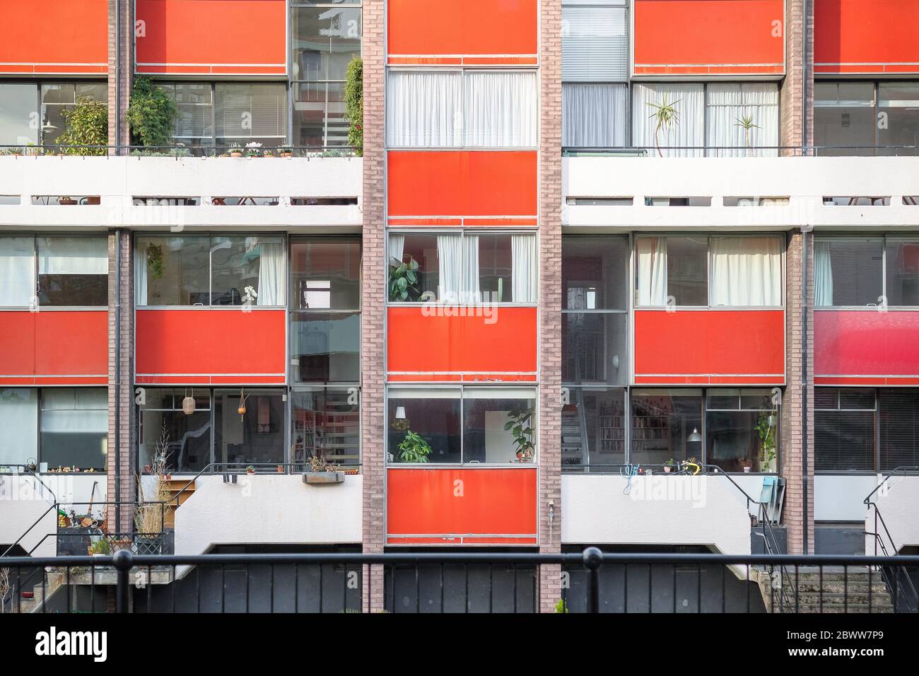 Facade of Basterfield House at Golden Lane Estate in London, UK Stock Photo