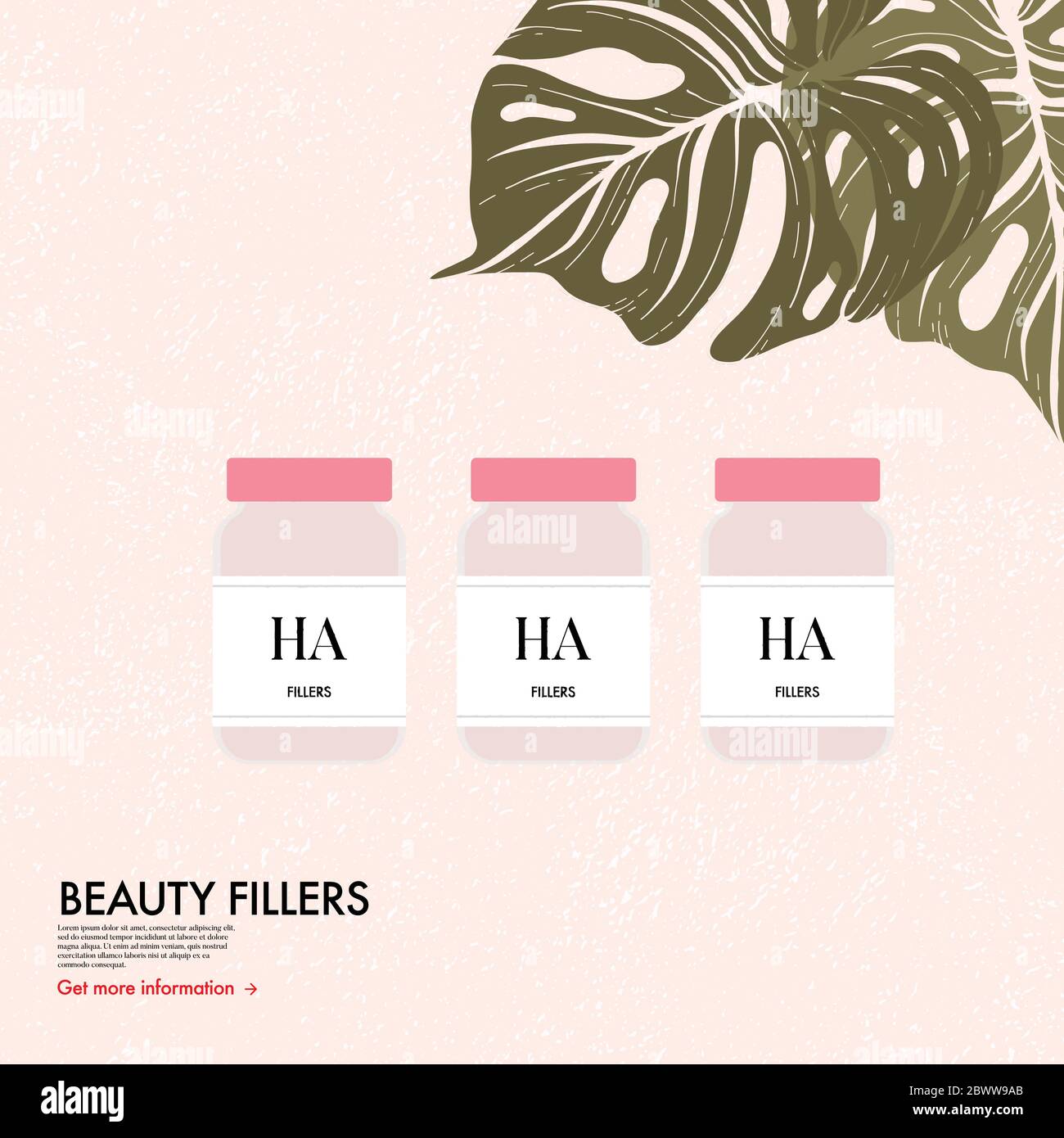 Hyaluronic acid and collagen skin injection bottle, Women cosmetolog